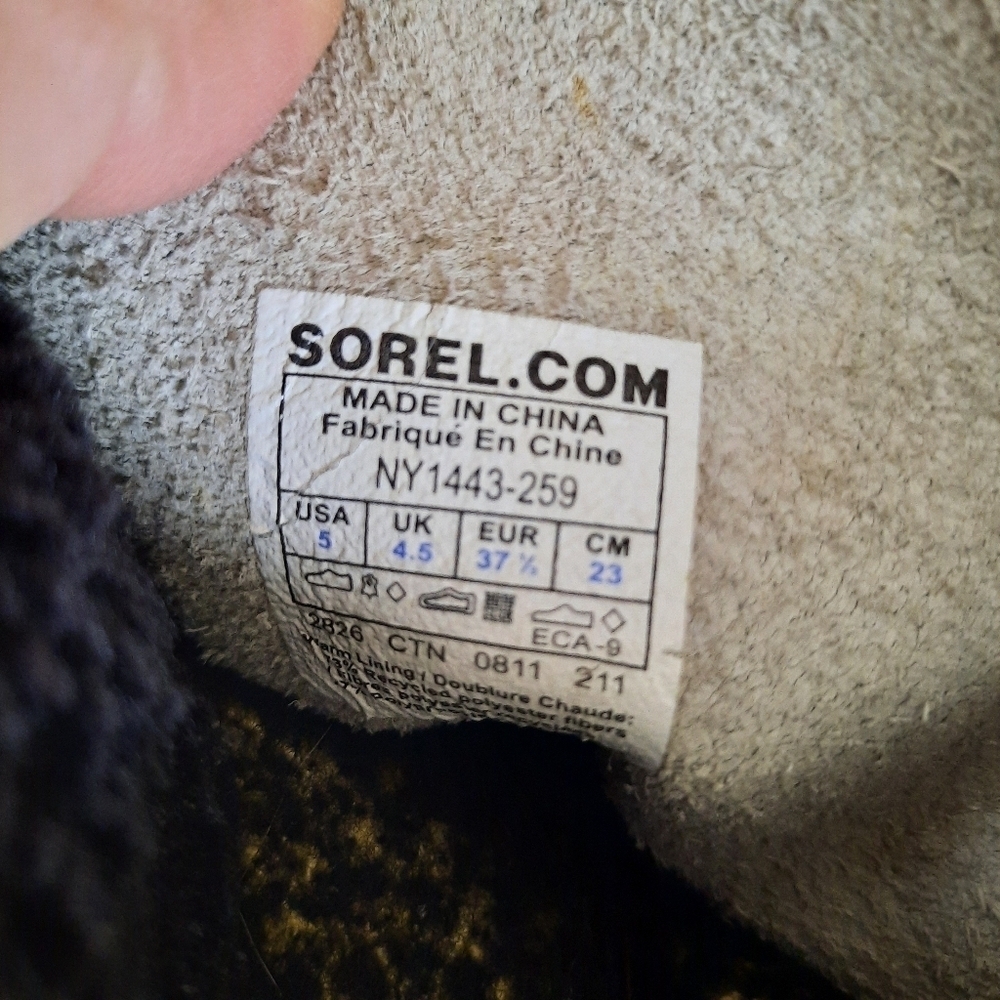 Sorel Tan Leather Waterproof Winter Snow Boots With Liners NY1443-259 Size 5 - Picture 13 of 13